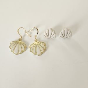 Seashell clay earrings